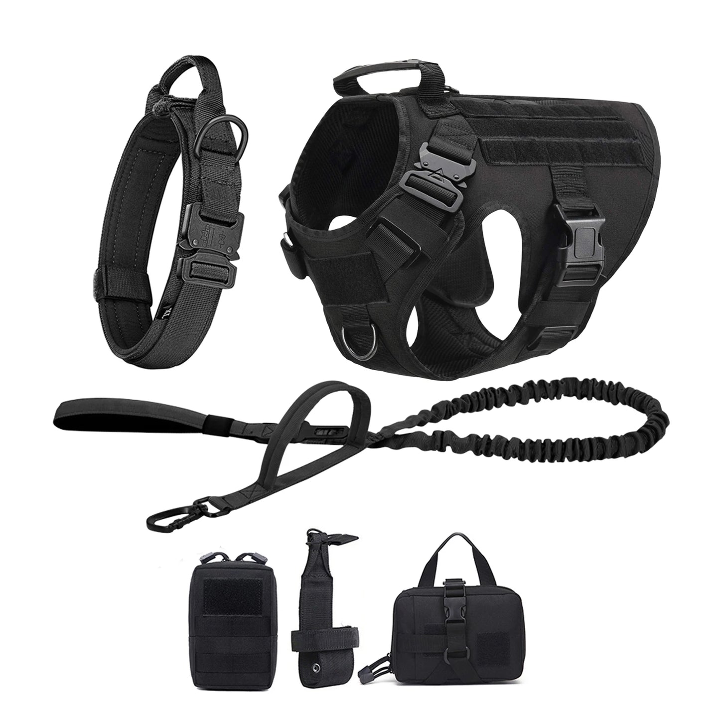Tactical Dog Harness Vest With Molle Pouches For German Shepherd Training