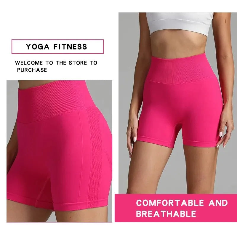 CZGUKE Women Seamless Sports Shorts High Waist Yoga