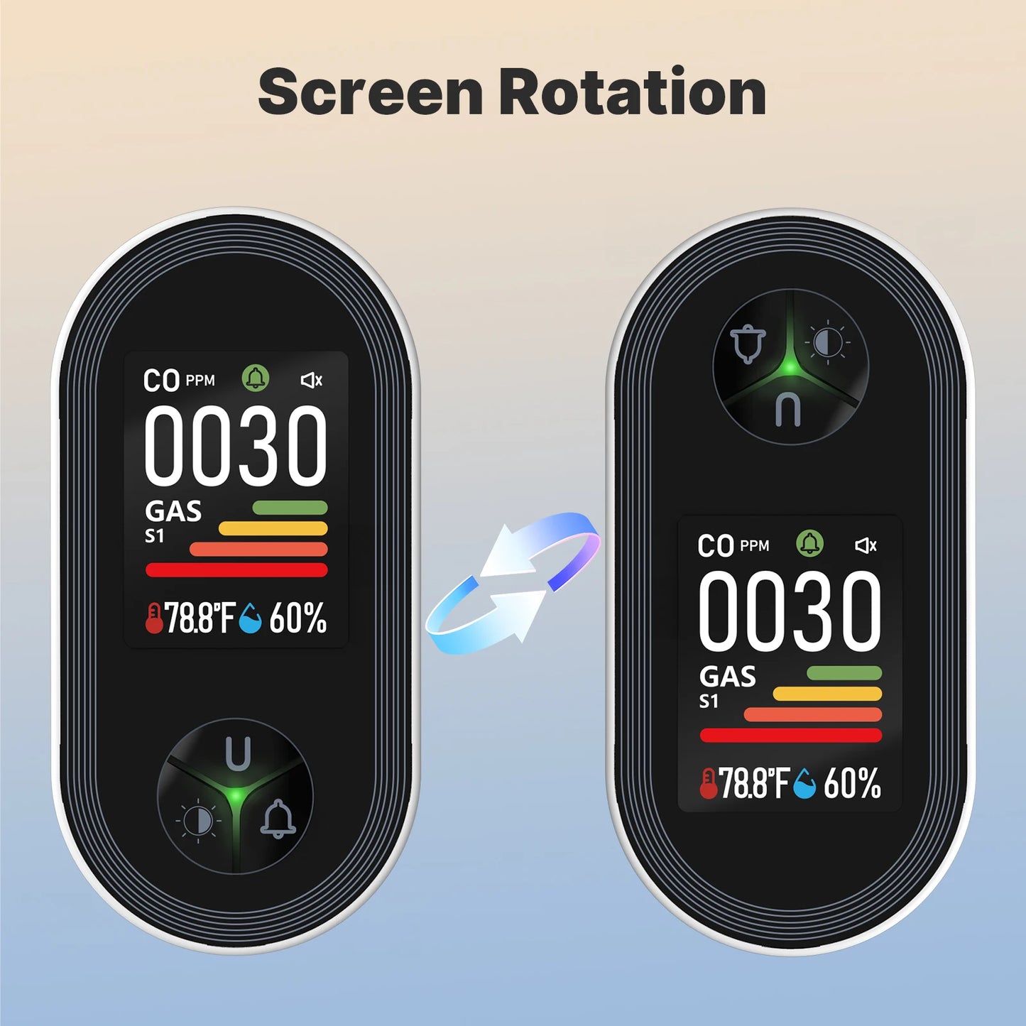 MOES 4-In-1 Carbon Monoxide and Gas Detector With Temperature Sensor