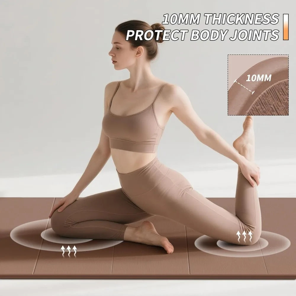 Foldable Yoga Mat Non Slip TPE For Home Gym Workouts