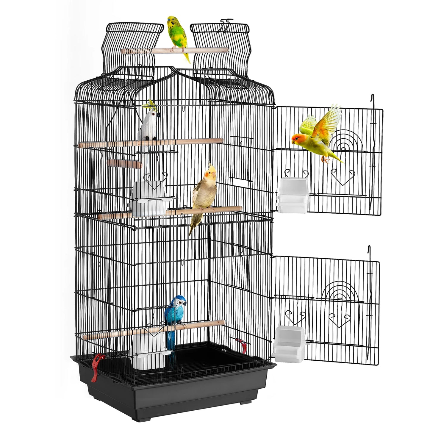 Open Top Parrot Cage Hanging Bird Cage For Travel Pet