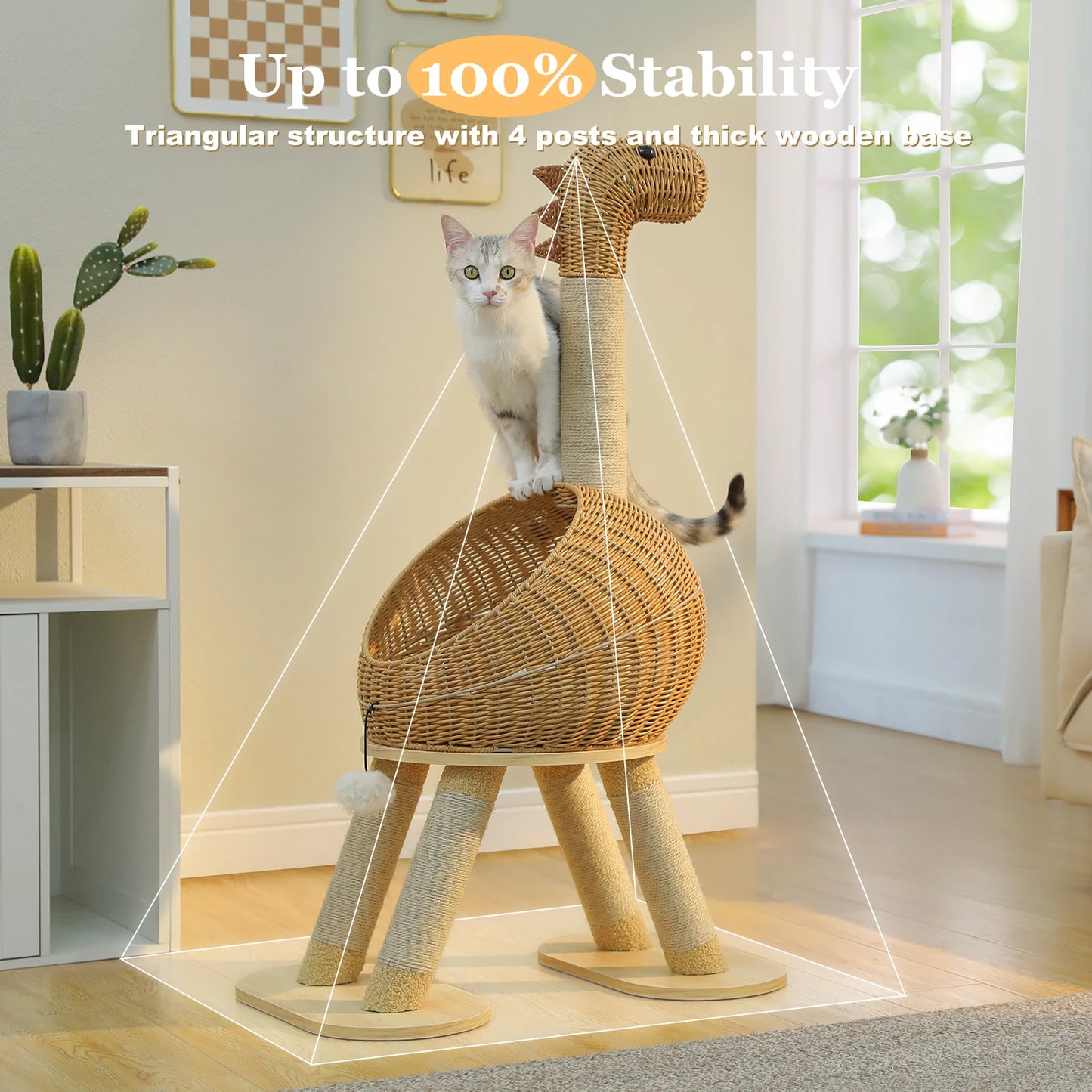PAWZ Road CN Dinosaur Cat Tree Tower With Scratching Post