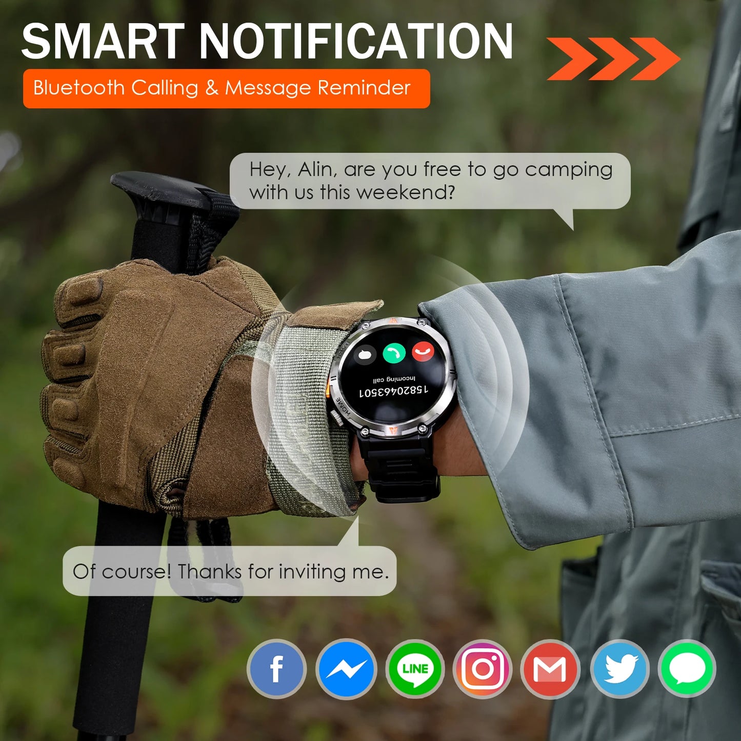EIGIIS KE3 Bluetooth Call Smartwatch For Men