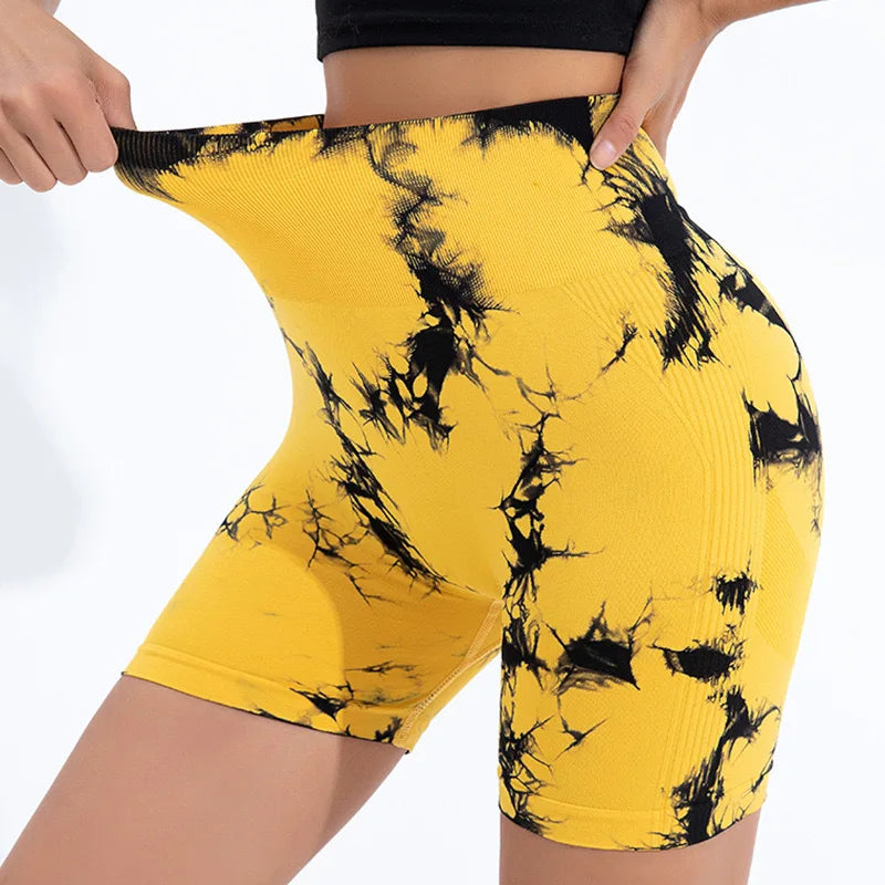 Women Yoga Shorts High Elastic Gym Shorts Push Up Sports Running