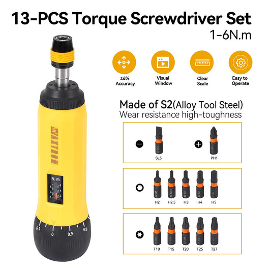 Waxtron Precision Torque Screwdriver Set With Bits For Bicycles