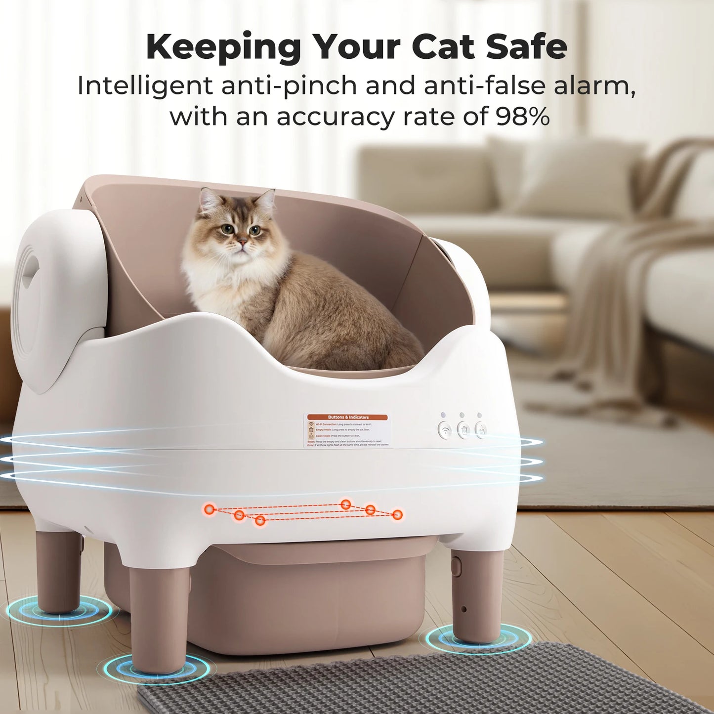 Lunapurr Automatic Self Cleaning Cat Litter Box With App Control Odor Free