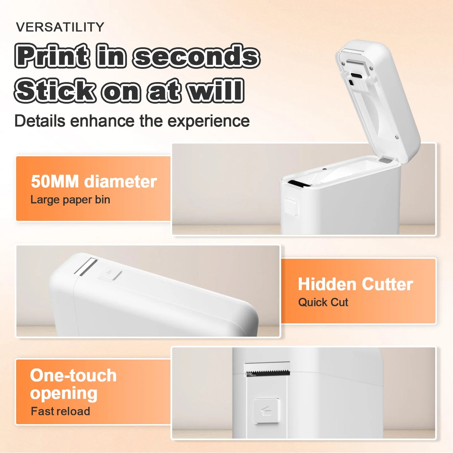 Mini Portable Thermal Label Printer Bluetooth Label Maker For Office