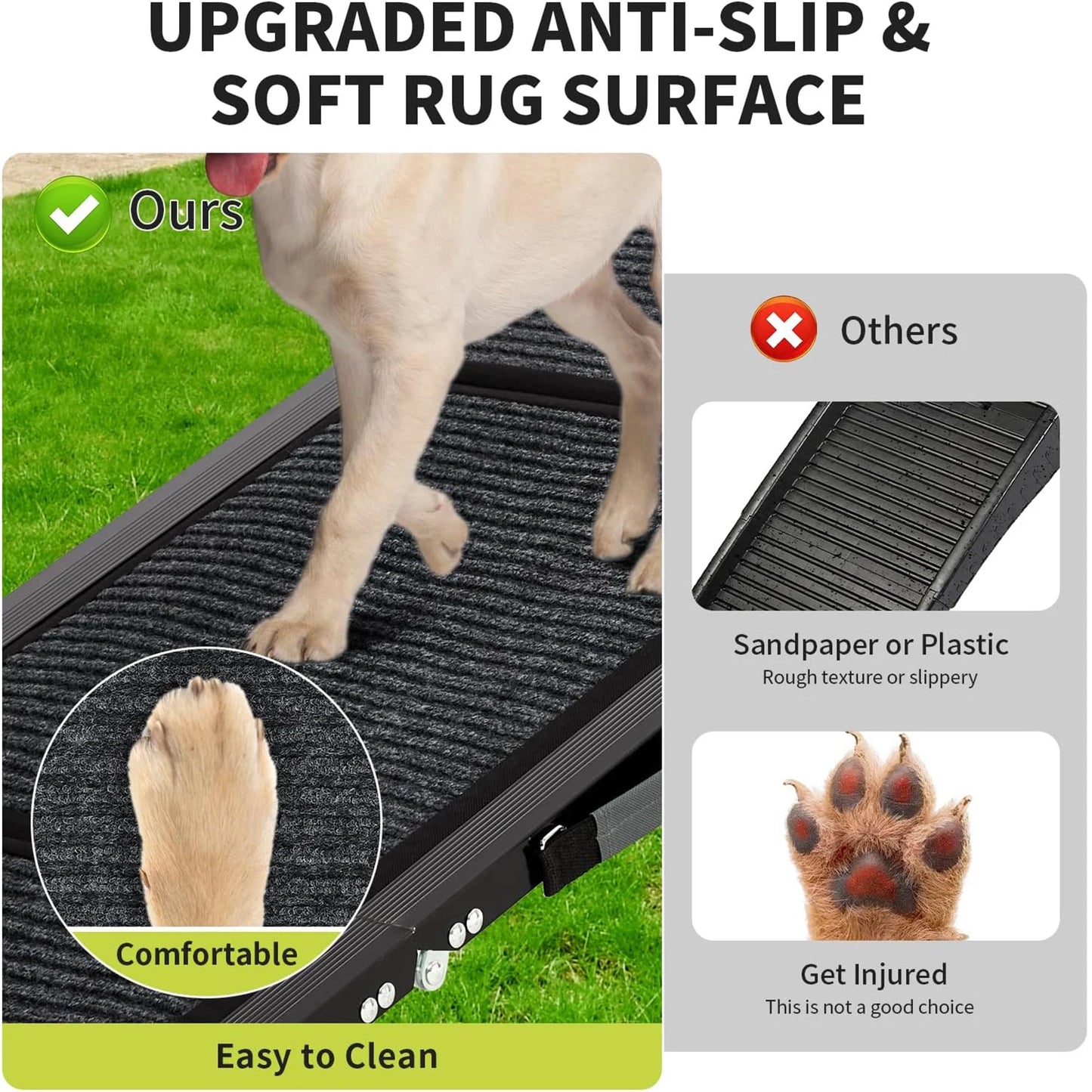 HiMISSD Upgraded Folding Dog Ramp For Cars Non Slip 250LBS