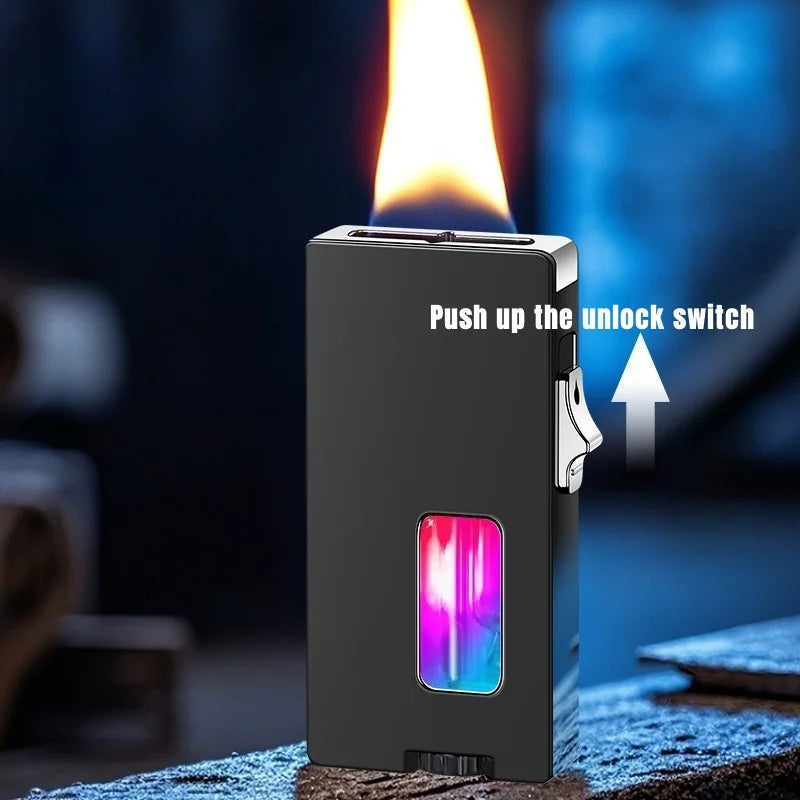 TopFlames Gravity Induction Gas Lighter Metal Open Flame Portable