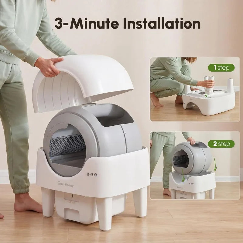 Automatic Self-Cleaning Litter Box With App Control For Multiple Cats