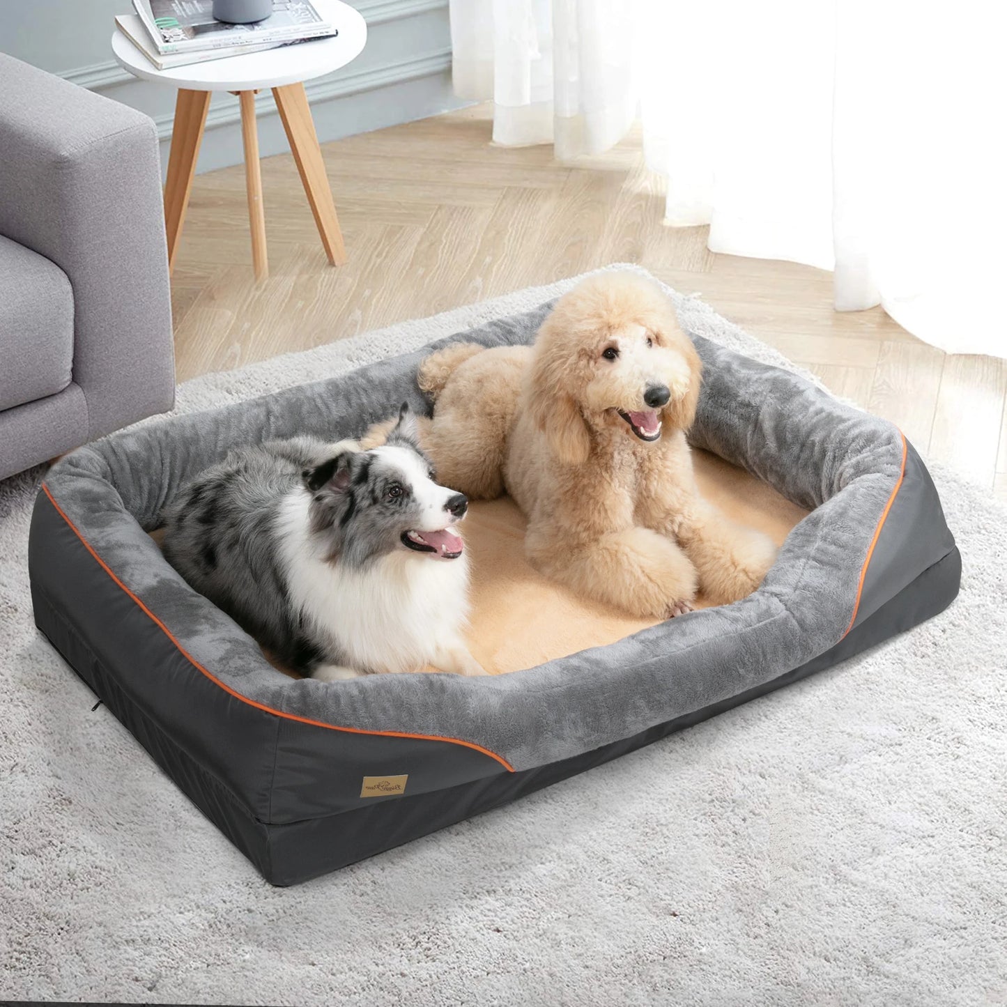 BINGOPAW Soft Dog Bed With Waterproof Removable Cover For Pets