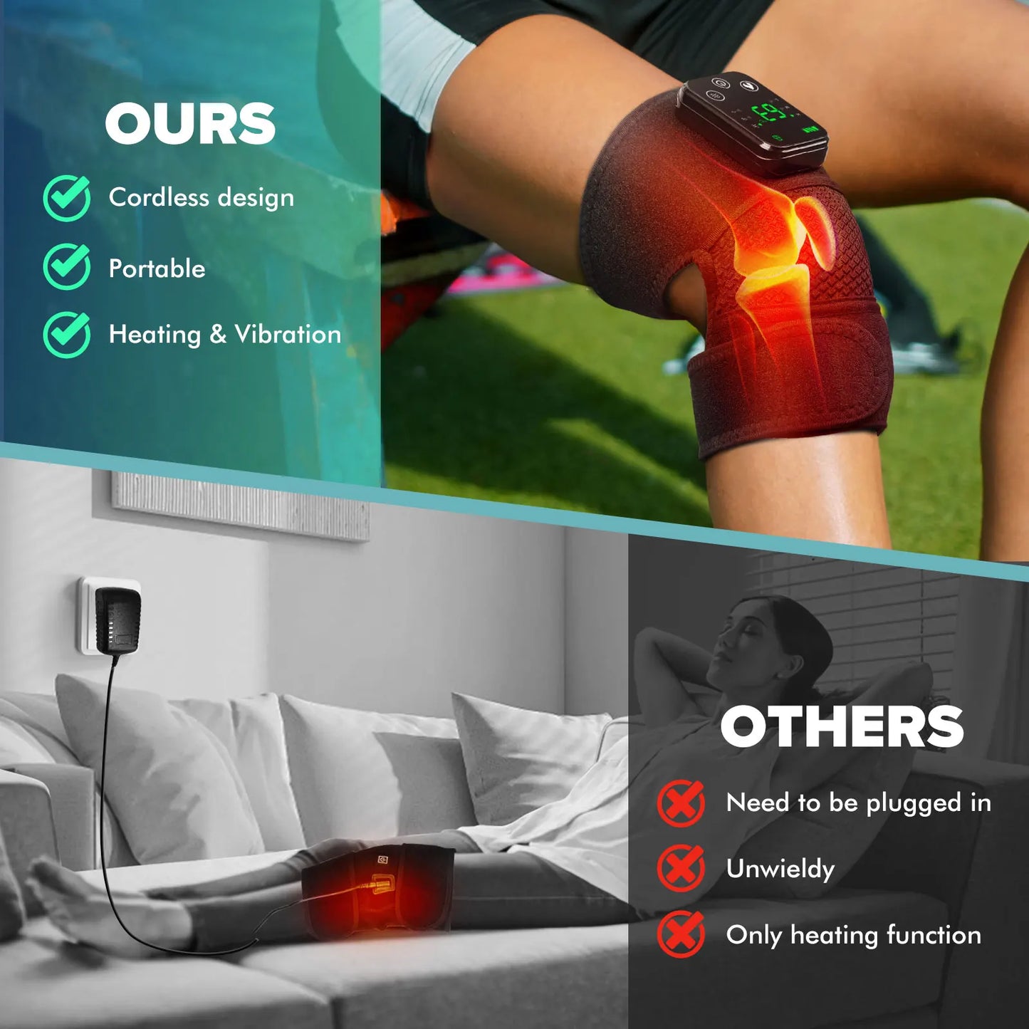 Electric Heating Knee Protection Massage Device With Vibration