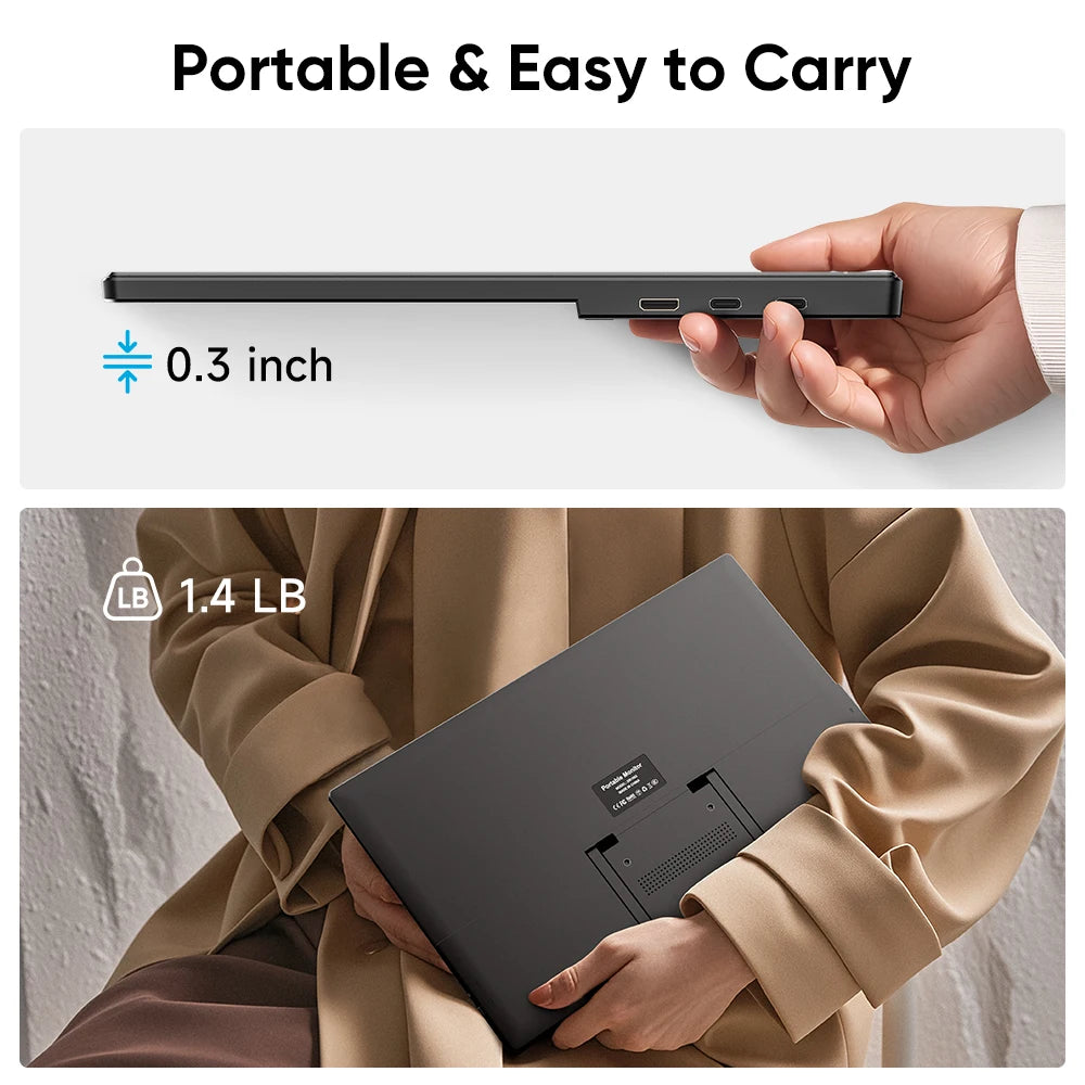 Dopesplay Portable Monitor FHD IPS External Display Plug and Play