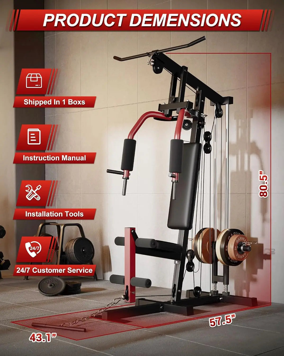 HiMISS All In One Home Gym System For Total Strength