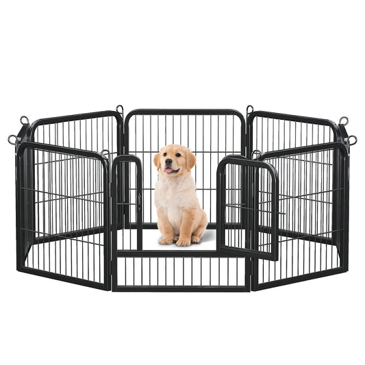 PEQULTI Heavy Duty Metal Puppy Playpen Indoor Outdoor Use