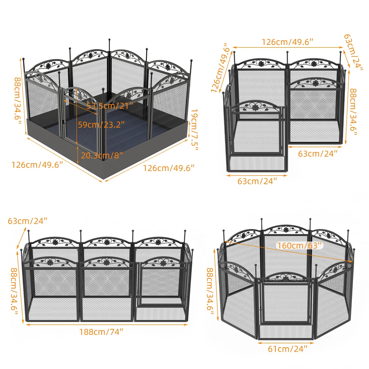 BINGOPAW 8 Panel Heavy Duty Dog Playpen For Indoor Outdoor Use