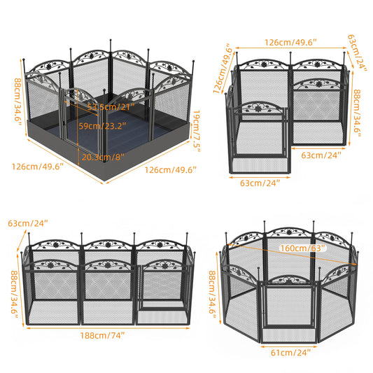 BINGOPAW 8 Panel Heavy Duty Dog Playpen For Indoor Outdoor Use