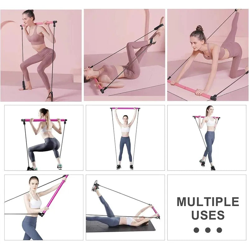 None Multifunctional Pilates Bar With Resistance Bands
