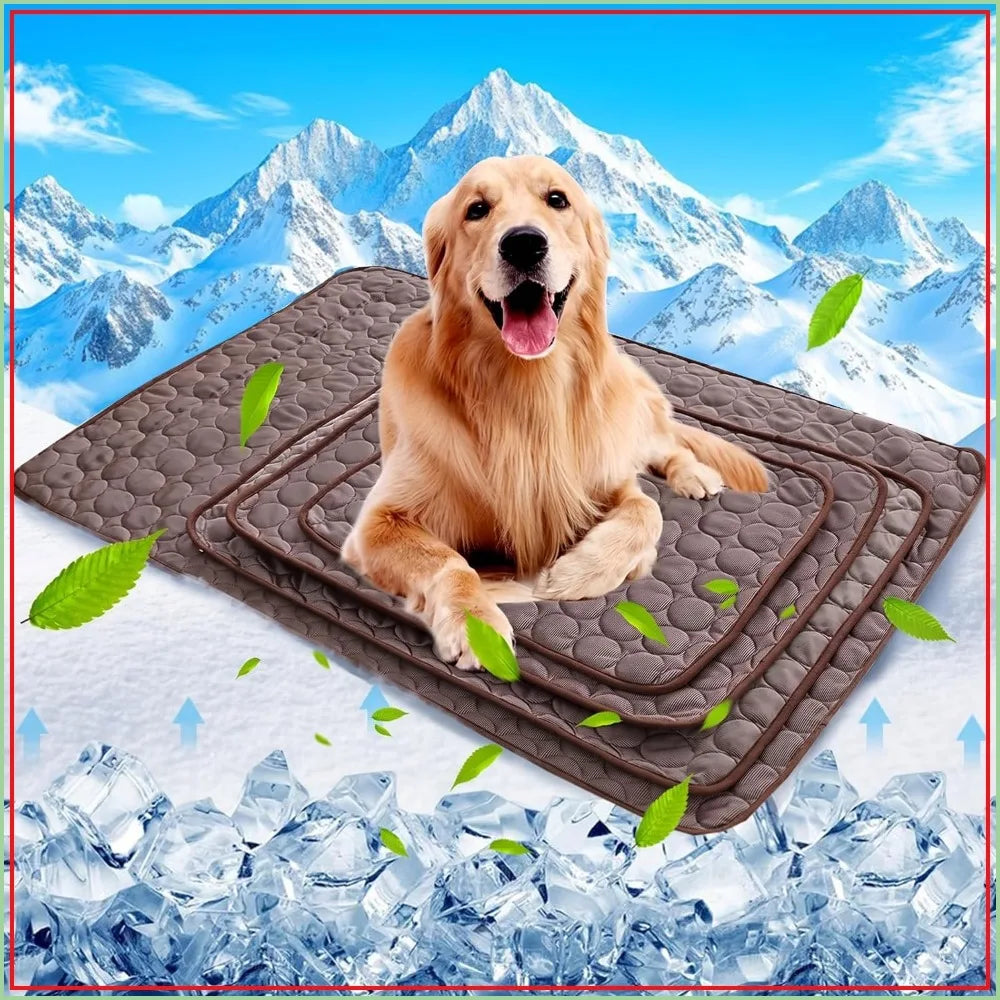 Self Cooling Dog Mat For Dogs And Cats, Washable Ice Silk Pad