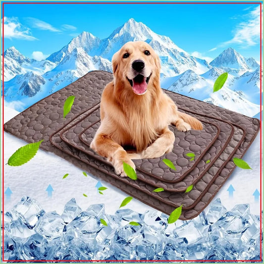 Self-Cooling Ice Silk Dog Mat for Dogs & Cats – Washable