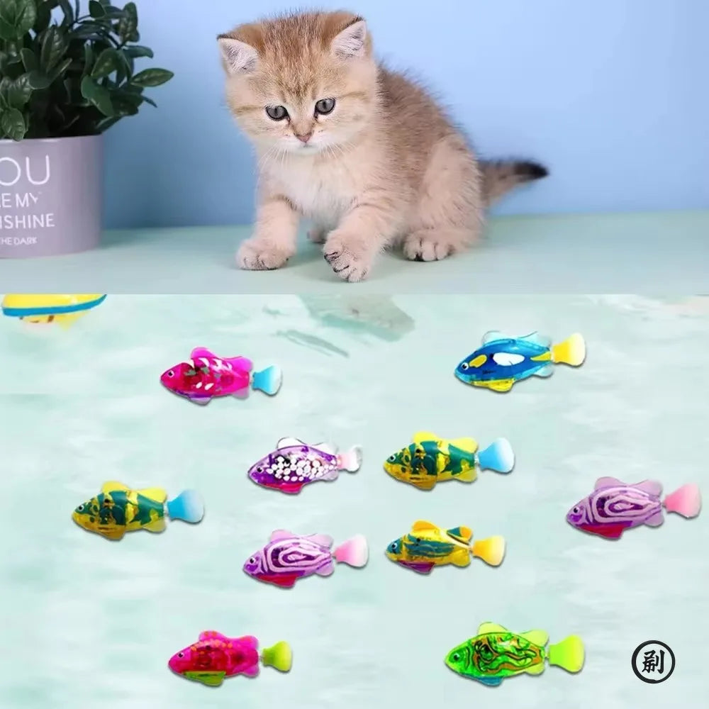 LED Inductive Interactive Cat Swimming Robot Fish Toy