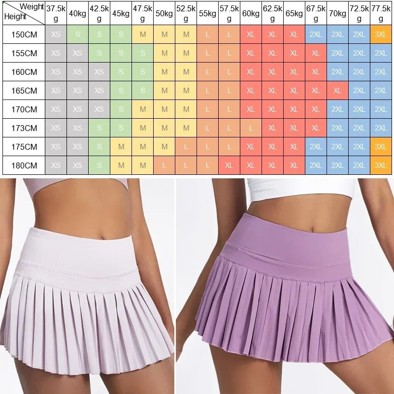 Pocket Tennis Skirt Skort Women High Waist Activewear