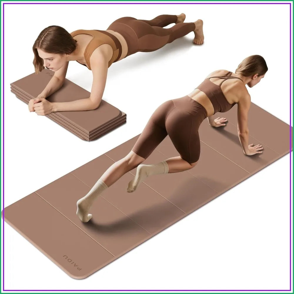 Foldable Yoga Mat Non Slip TPE For Home Gym Workouts