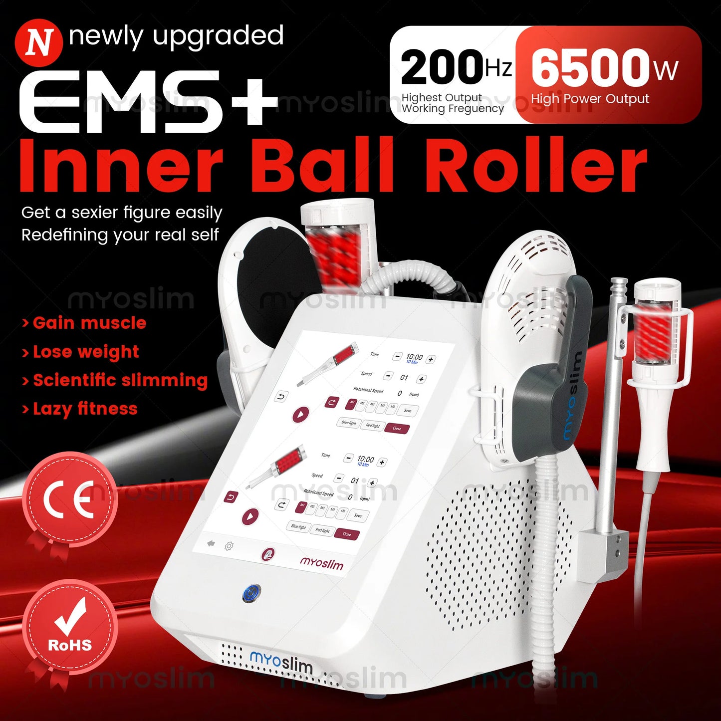MYOSLIM EMS Roller Massager for Body Firming and Cellulite Care