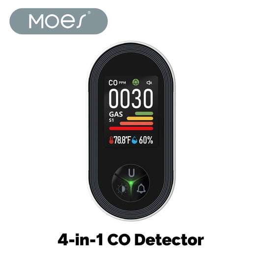 MOES 4-In-1 Carbon Monoxide and Gas Detector With Temperature Sensor