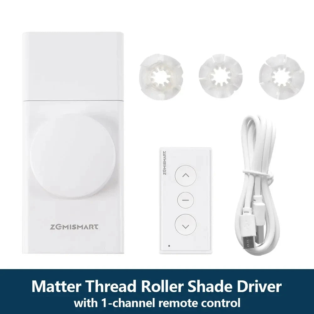 Zemismart Matter Thread Smart Roller Shade Driver With Alexa HomeKit