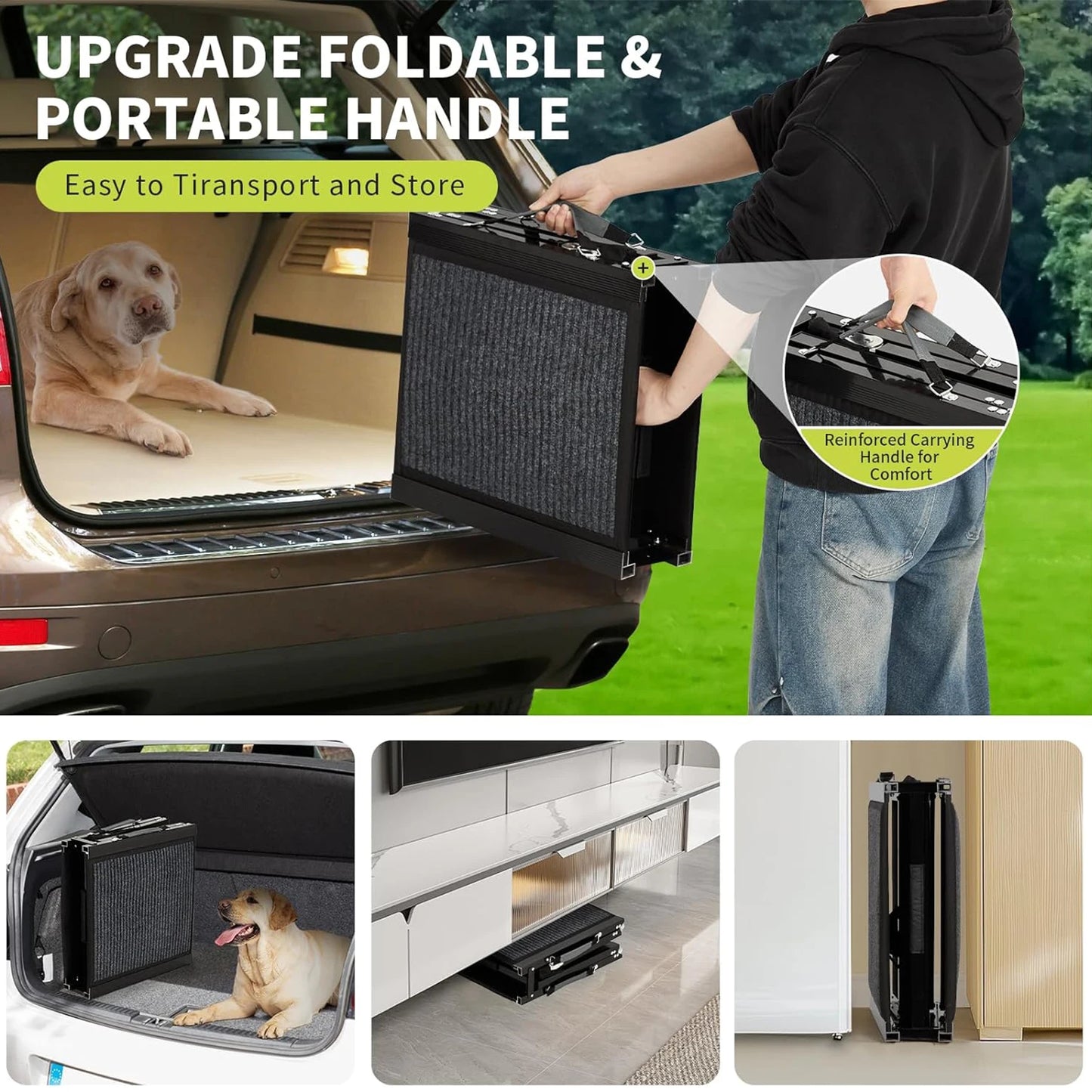 HiMISSD Upgraded Folding Dog Ramp For Cars Non Slip 250LBS
