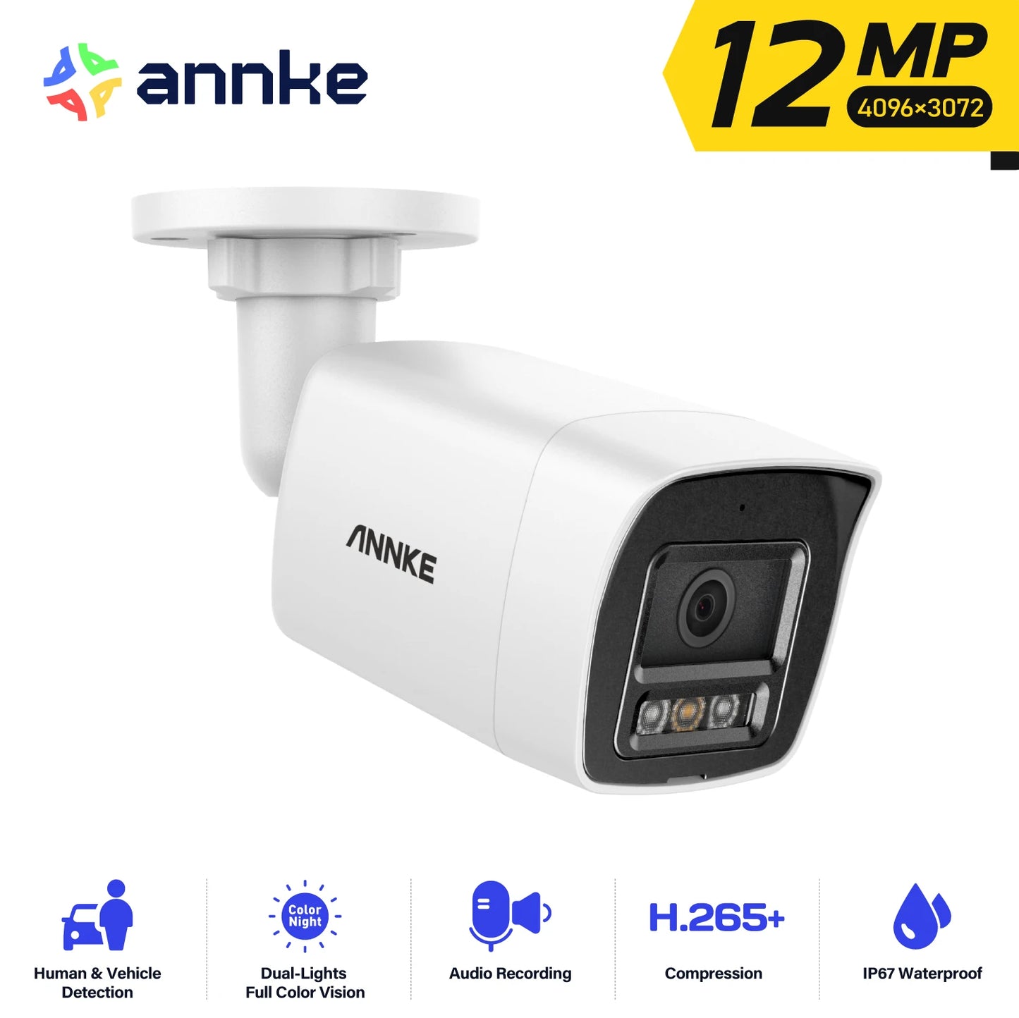 ANNKE 12MP PoE Security Camera With Dual Light Night Vision