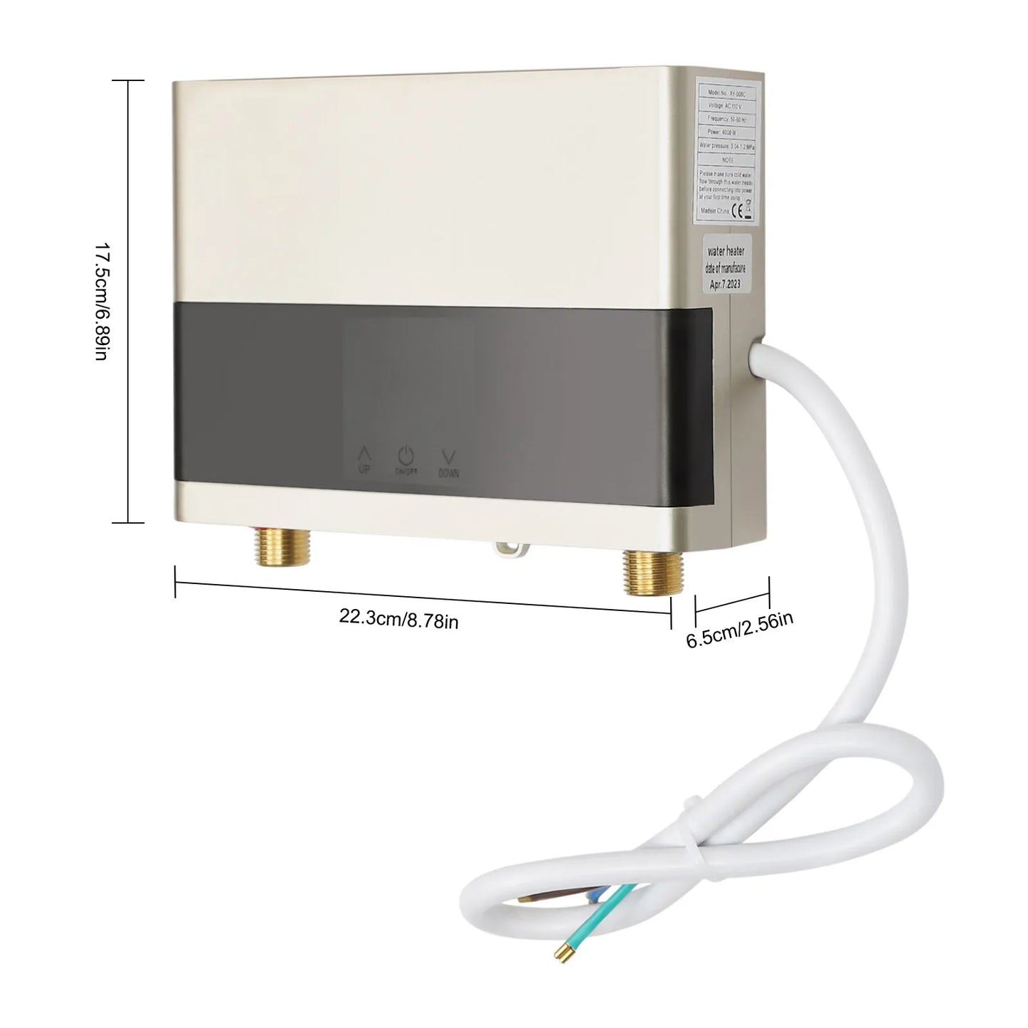 Smart Electric Water Heater, 1300-4000W Adjustable Power, Instant Hot Water, Touch Screen Temp Control, Remote Control