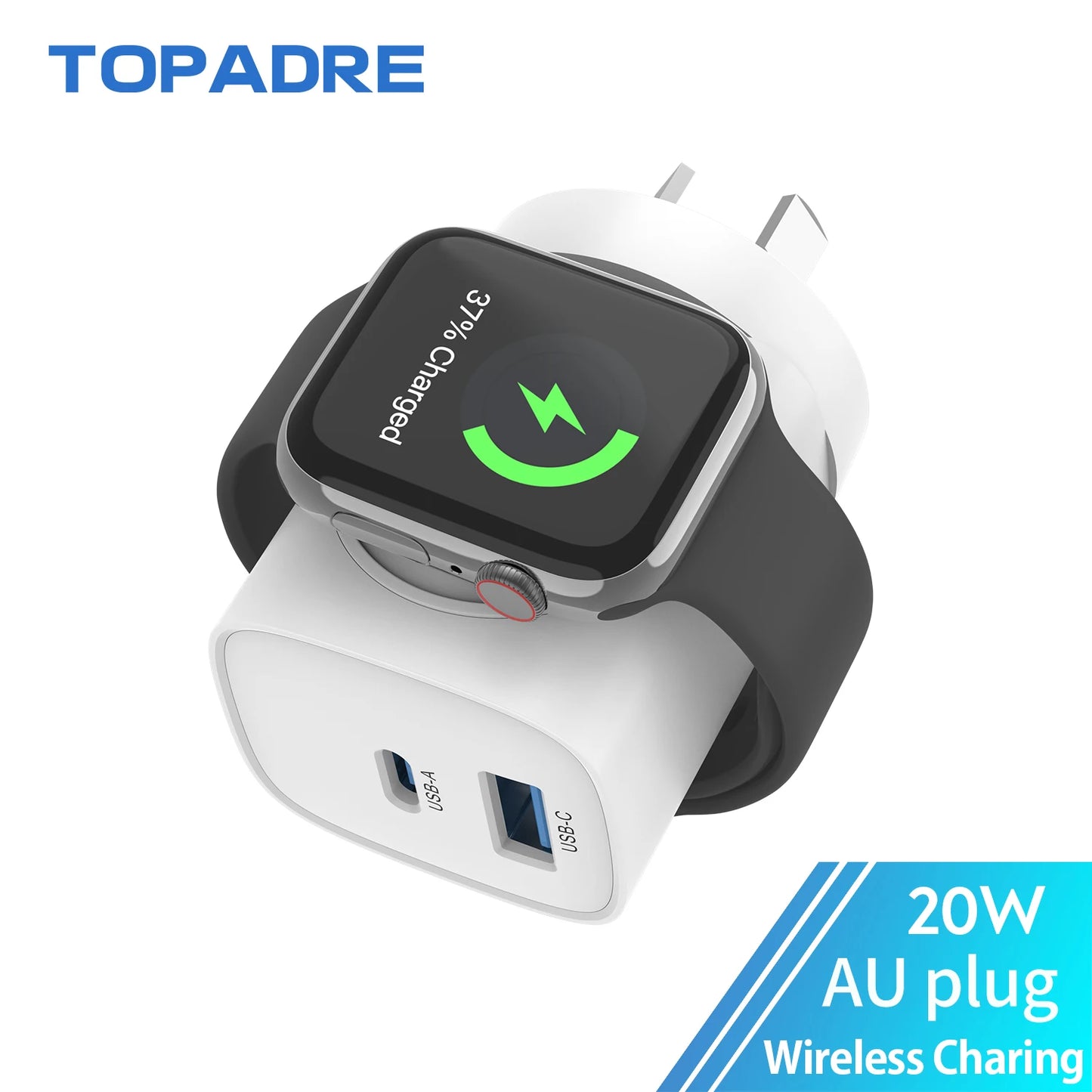 Topadre 3-In-1 USB-C Wall Charger For Apple Watch iPhone iPad