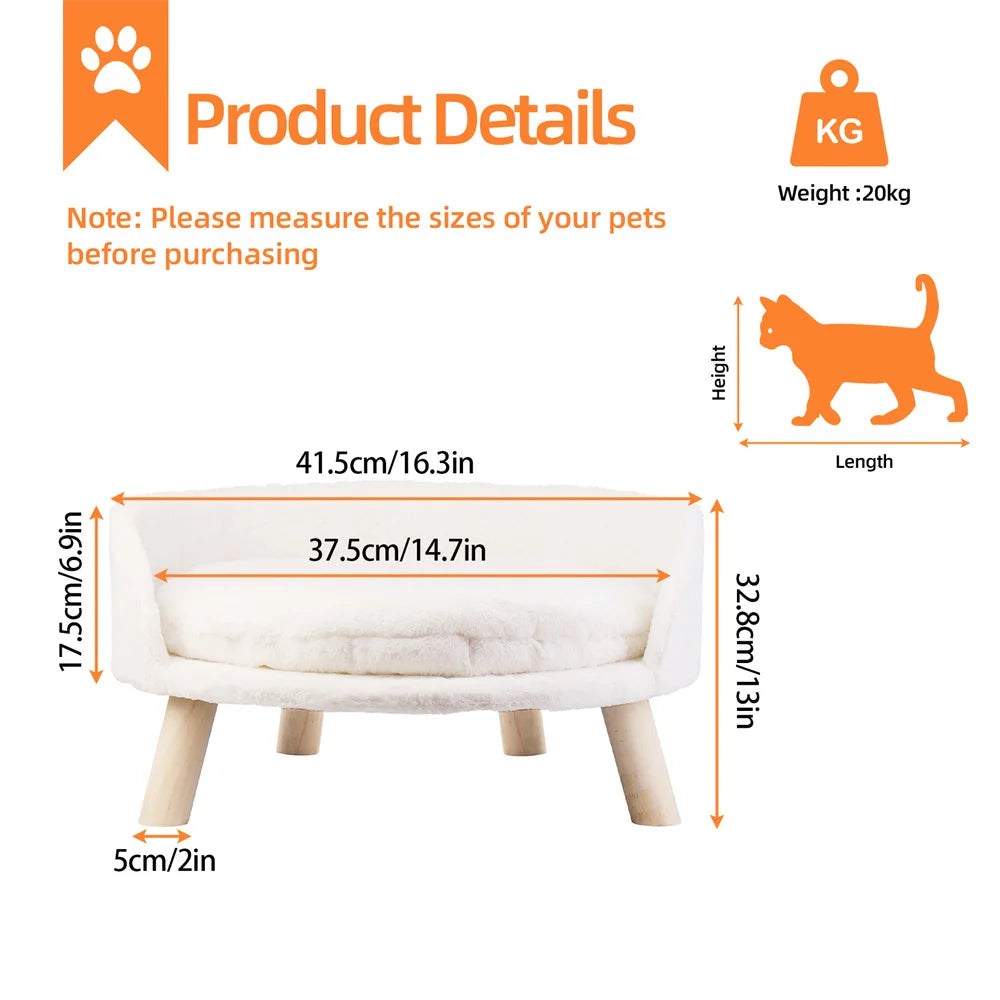 BORWART CN Ultra Soft Elevated Dog Cat Sofa Bed Lounger