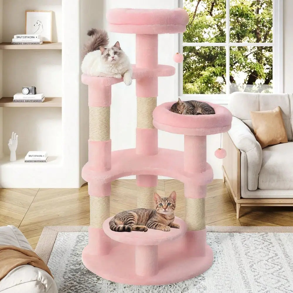 XMSJ Indoor Cat Tree With Plush Perches And Sisal Posts