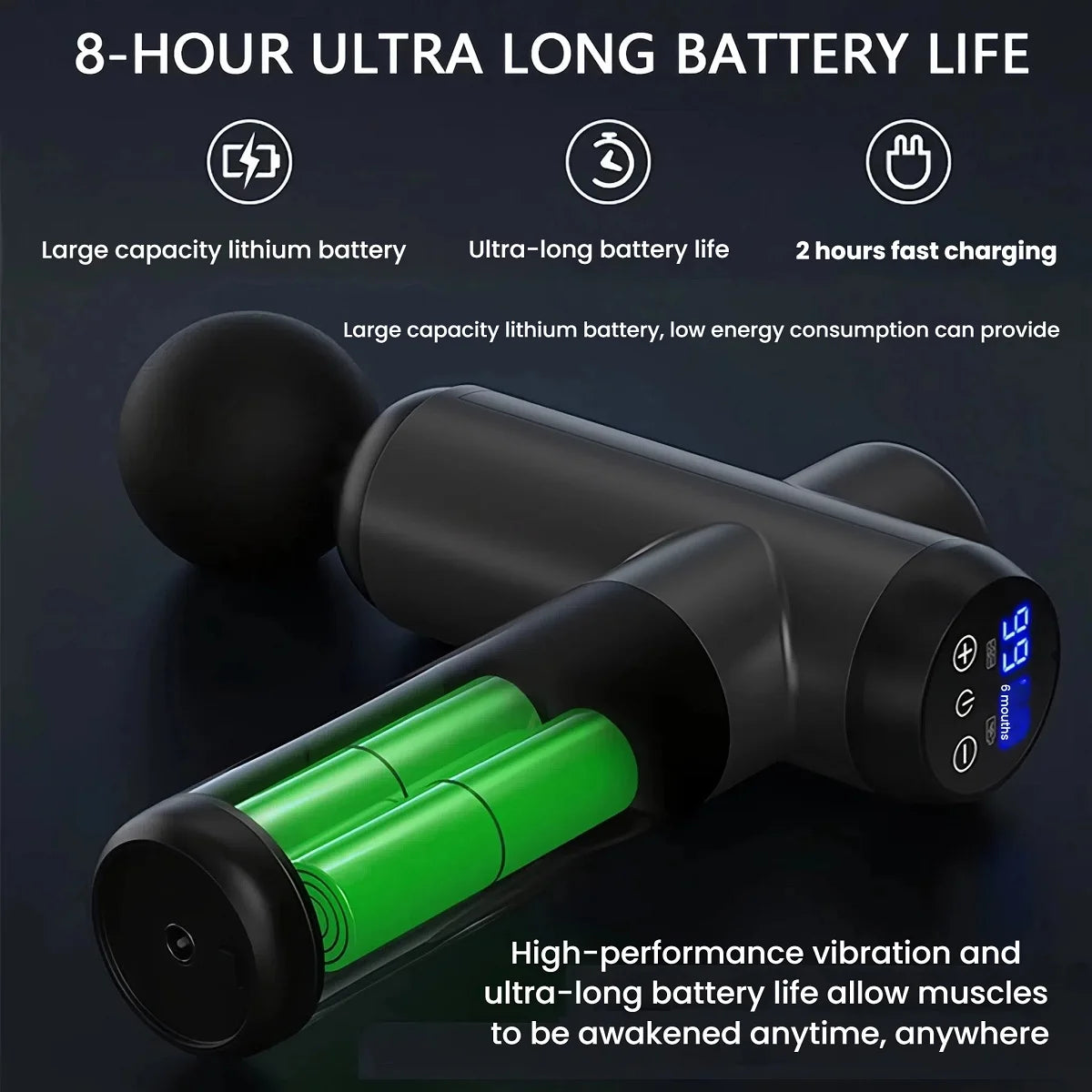 High Power Deep Tissue Massage Gun With 8 Attachments