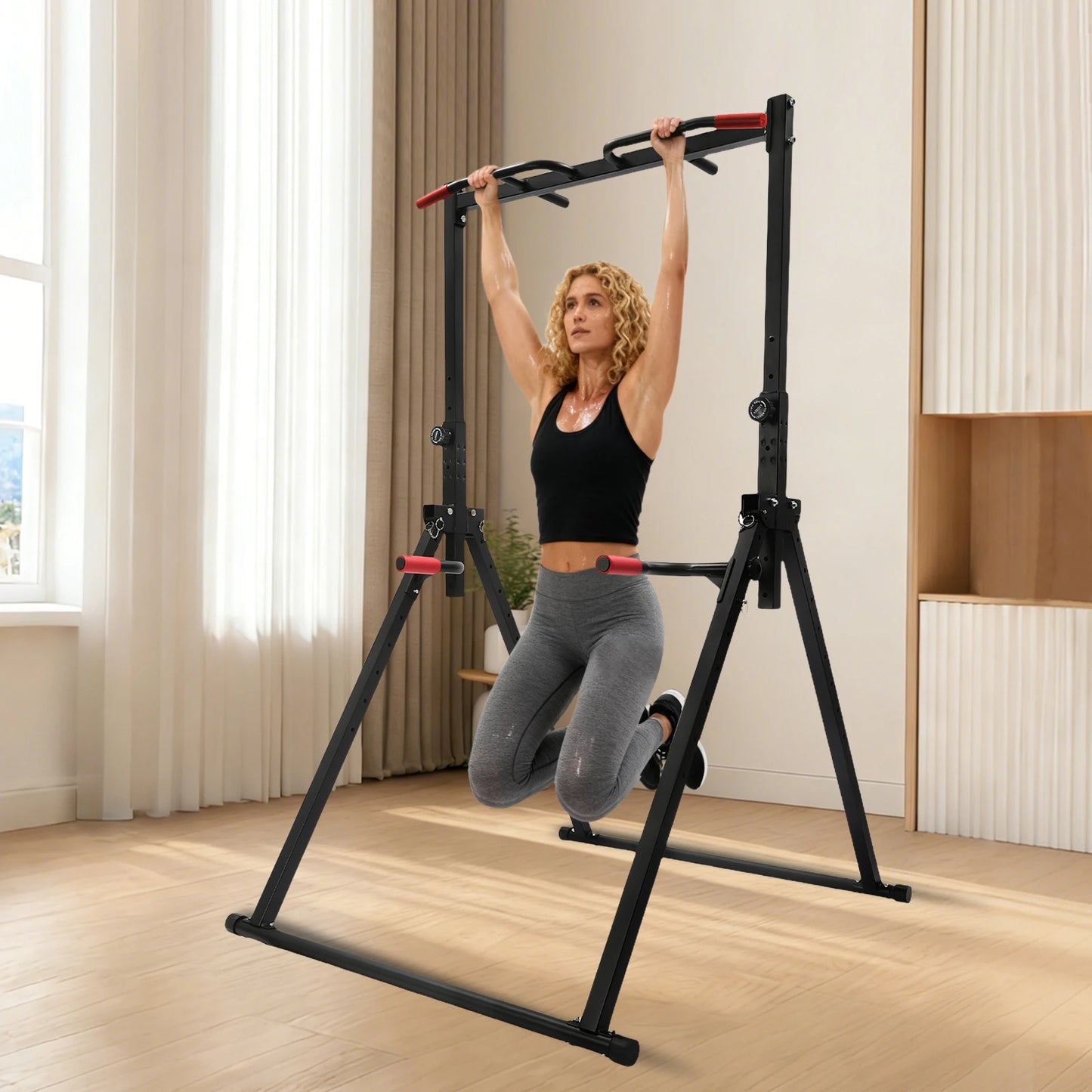 Foldable Adjustable Pull Up Bar for Home Gym Training Station
