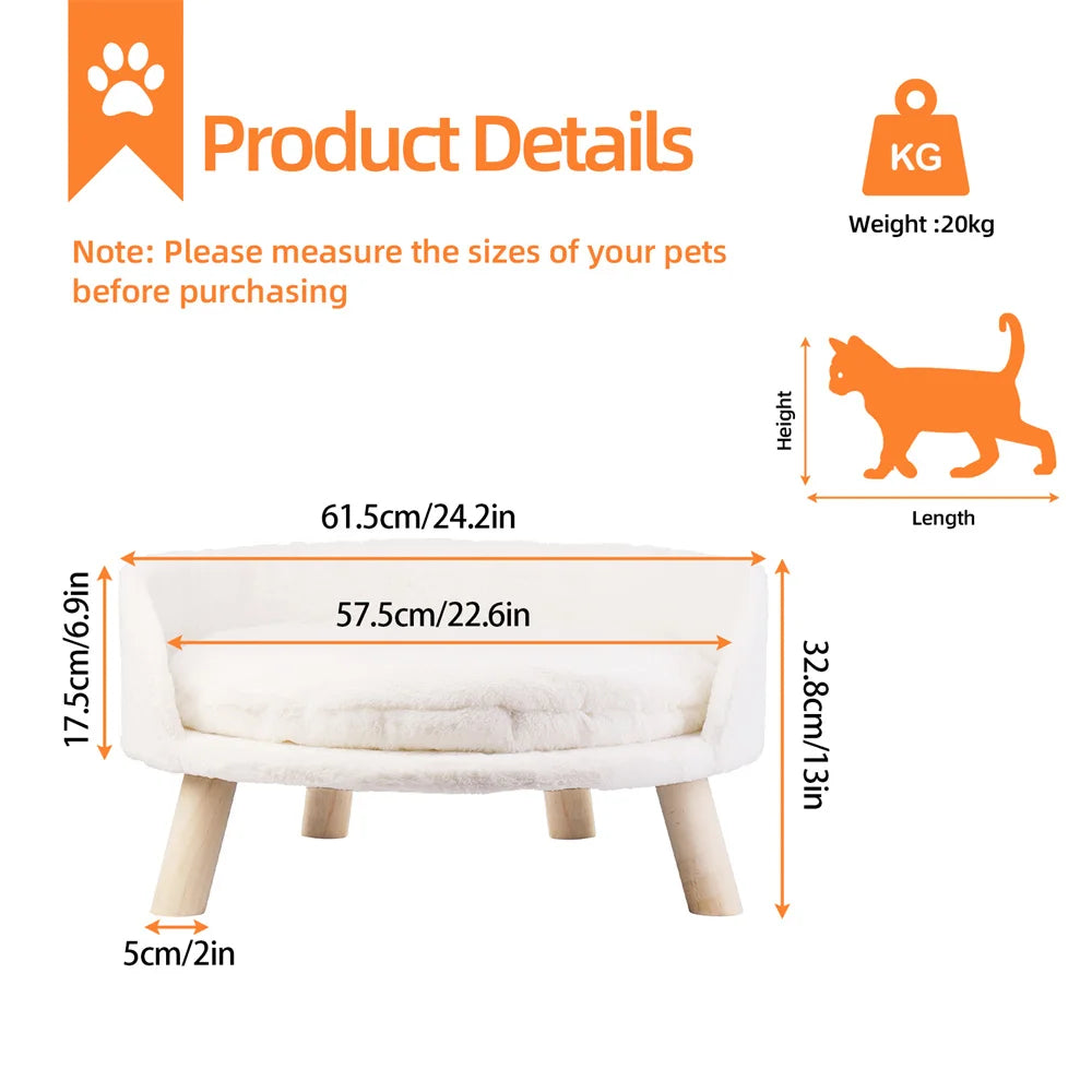 BORWART CN Ultra Soft Elevated Dog Cat Sofa Bed Lounger