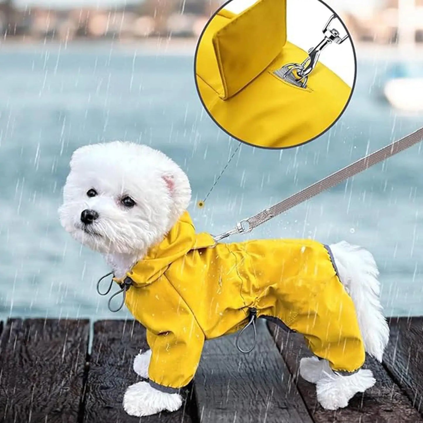 Waterproof Dog Raincoat High Visibility Adjustable Jacket for Pets