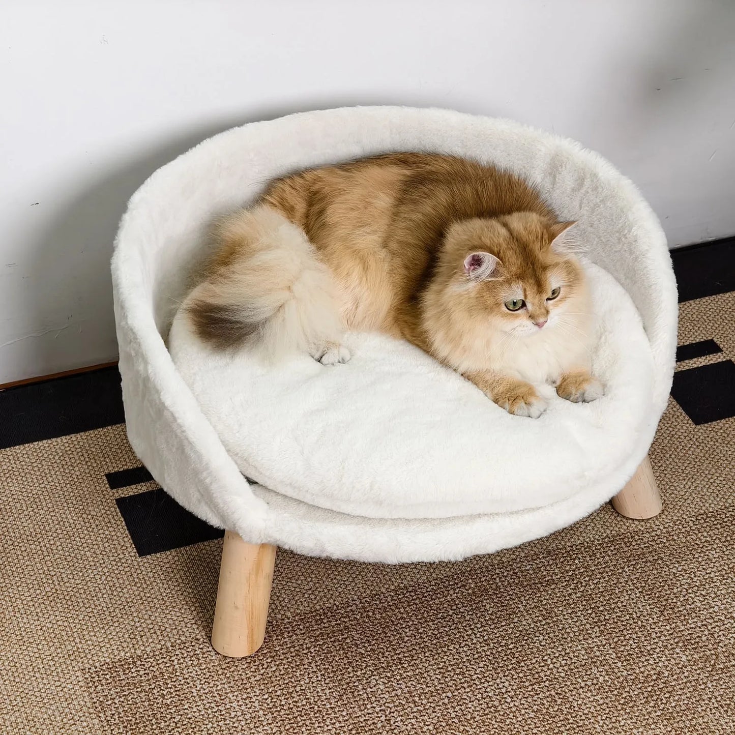 BORWART Elevated Pet Sofa Bed for Dogs and Cats Cushioned