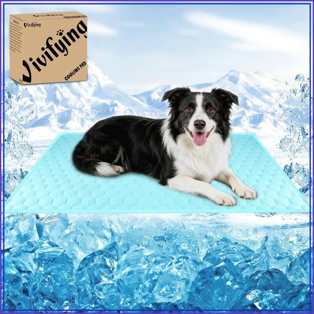 Dog Cooling Mat Waterproof Reversible Ice Silk For Sofa Bed Crate Car