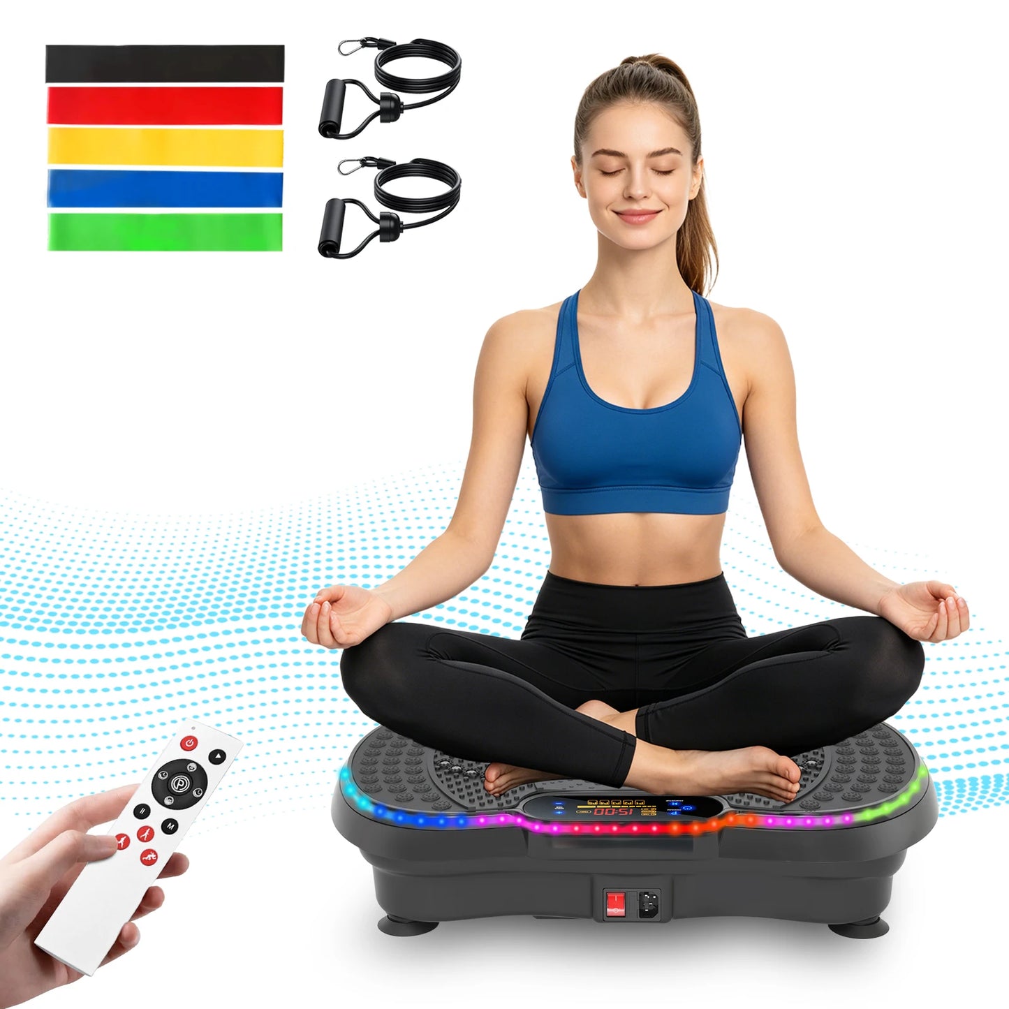 Smart Vibration Plate Exercise Machine With LED Light Strip
