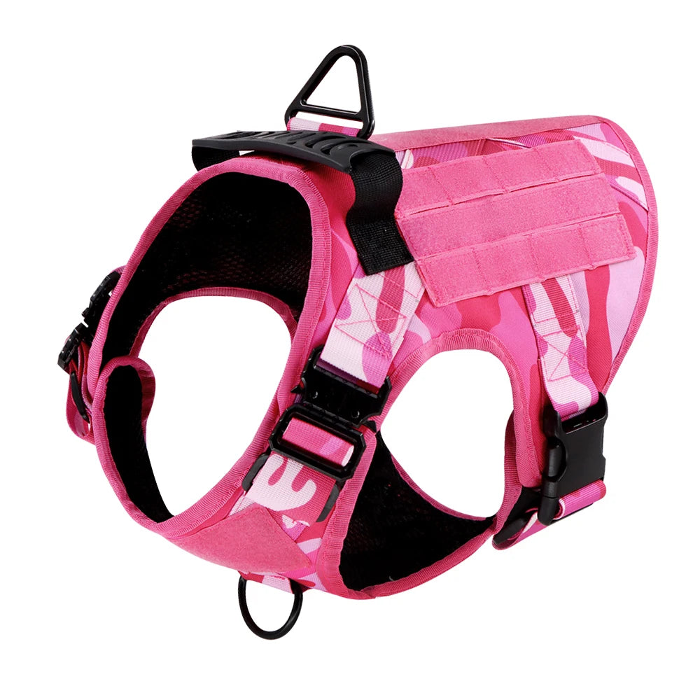 Military Camouflage Nylon Dog Harness Adjustable Training Vest