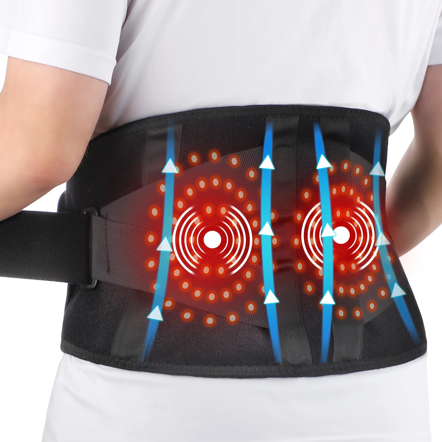 Hailicare 5 Speed Heated Waist Belt With Lumbar Support Massage