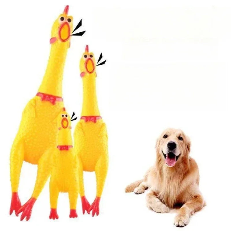 DKSTINYE Squeaky Screaming Chicken Durable Rubber Toy For Dogs