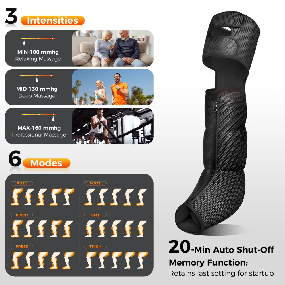 Nekteck Leg Compression Massager With Heat And Air Compression Boots