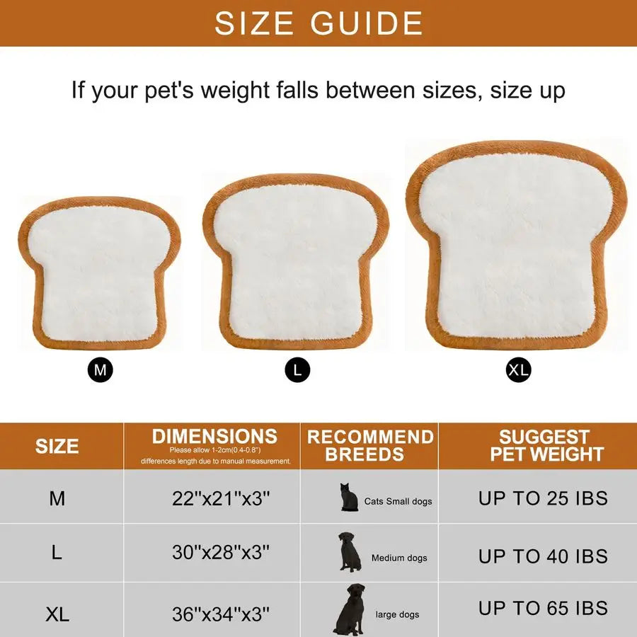 Toast Style Washable Non Slip Dog Bed With Orthopedic Foam