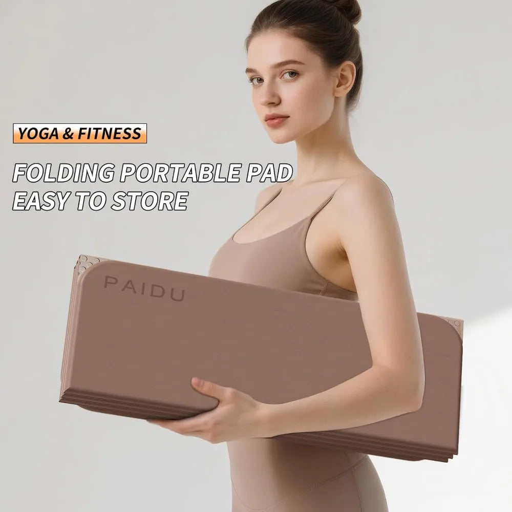 Foldable Yoga Mat Non Slip TPE For Home Gym Workouts