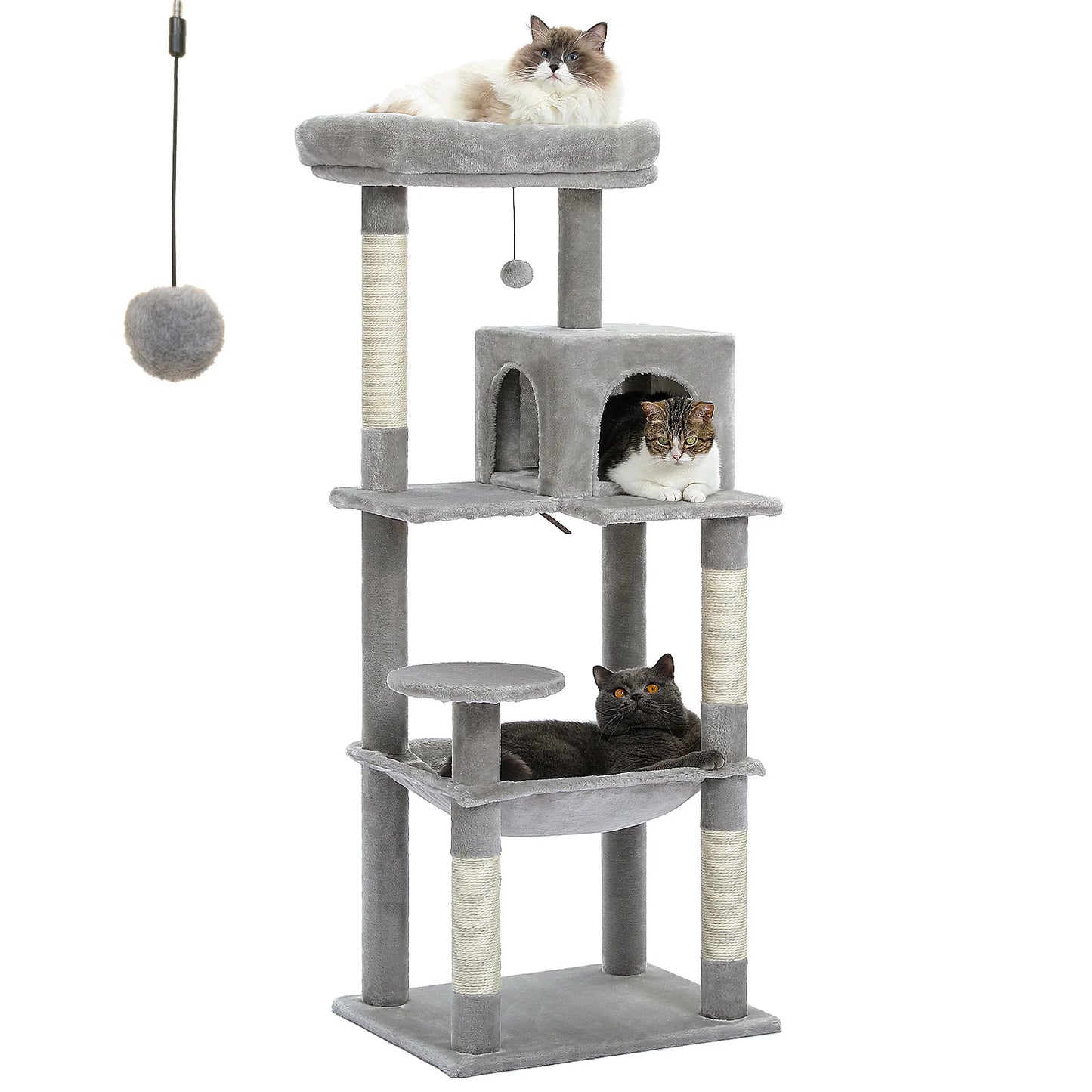 PAWZ Road Five-Level Cat Tree With Hammock And Scratching Posts